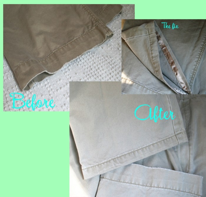 Regular pants with frayed hem